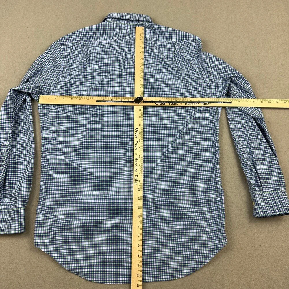 Polo Ralph Lauren Shirt Men Large Blue Plaid Performance Long Sleeve Button Up L